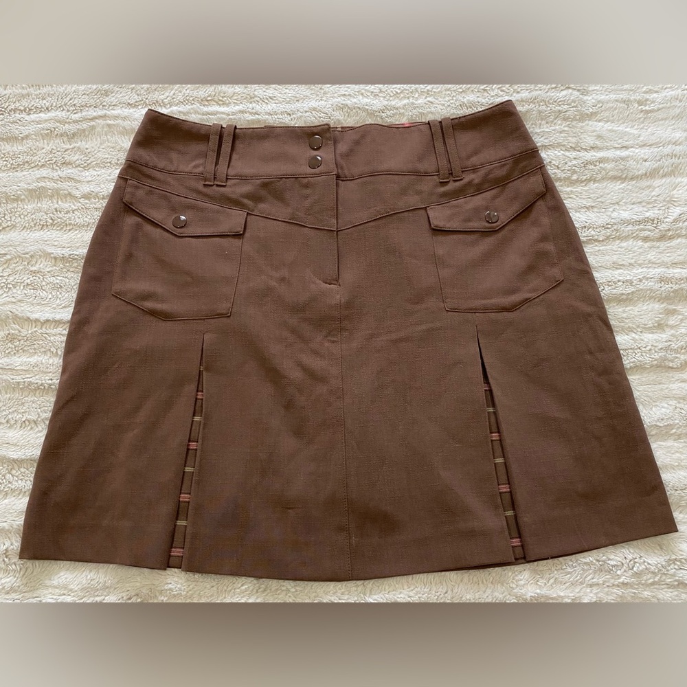 Izod Brown Mini Cargo Skirt for Work